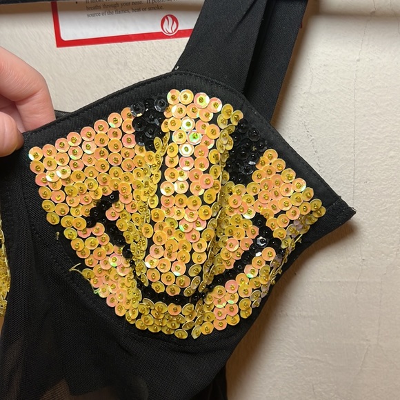 Smiley Face Mesh Crop Top - Picture 2 of 4
